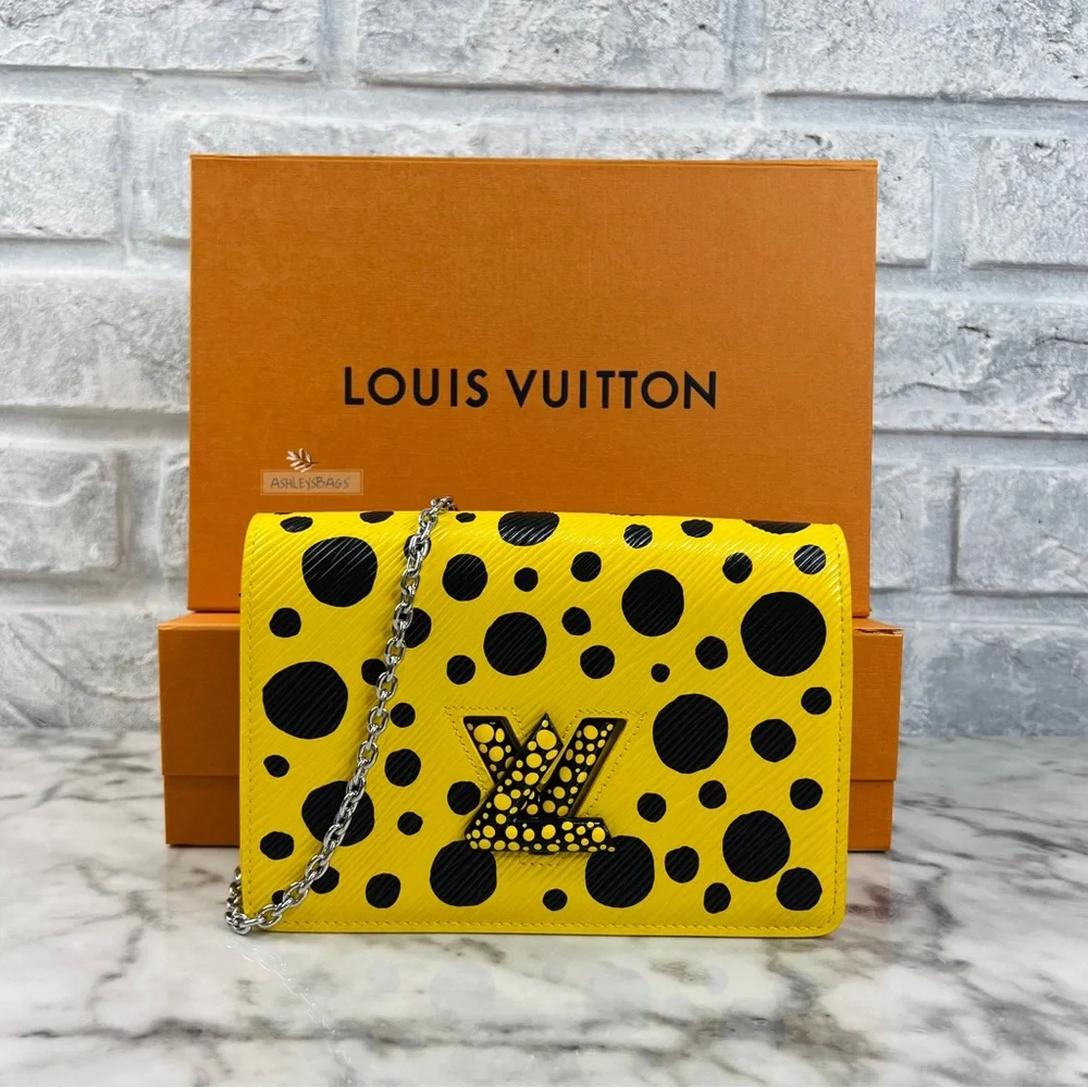 Louis Vuitton x Yayoi Kusama Twist Belt Chain Wallet In Jaune Noir